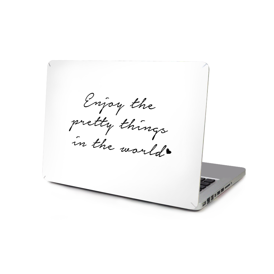 Skin för för Macbook 12-tum - Enjoy the pretty things in the world vit